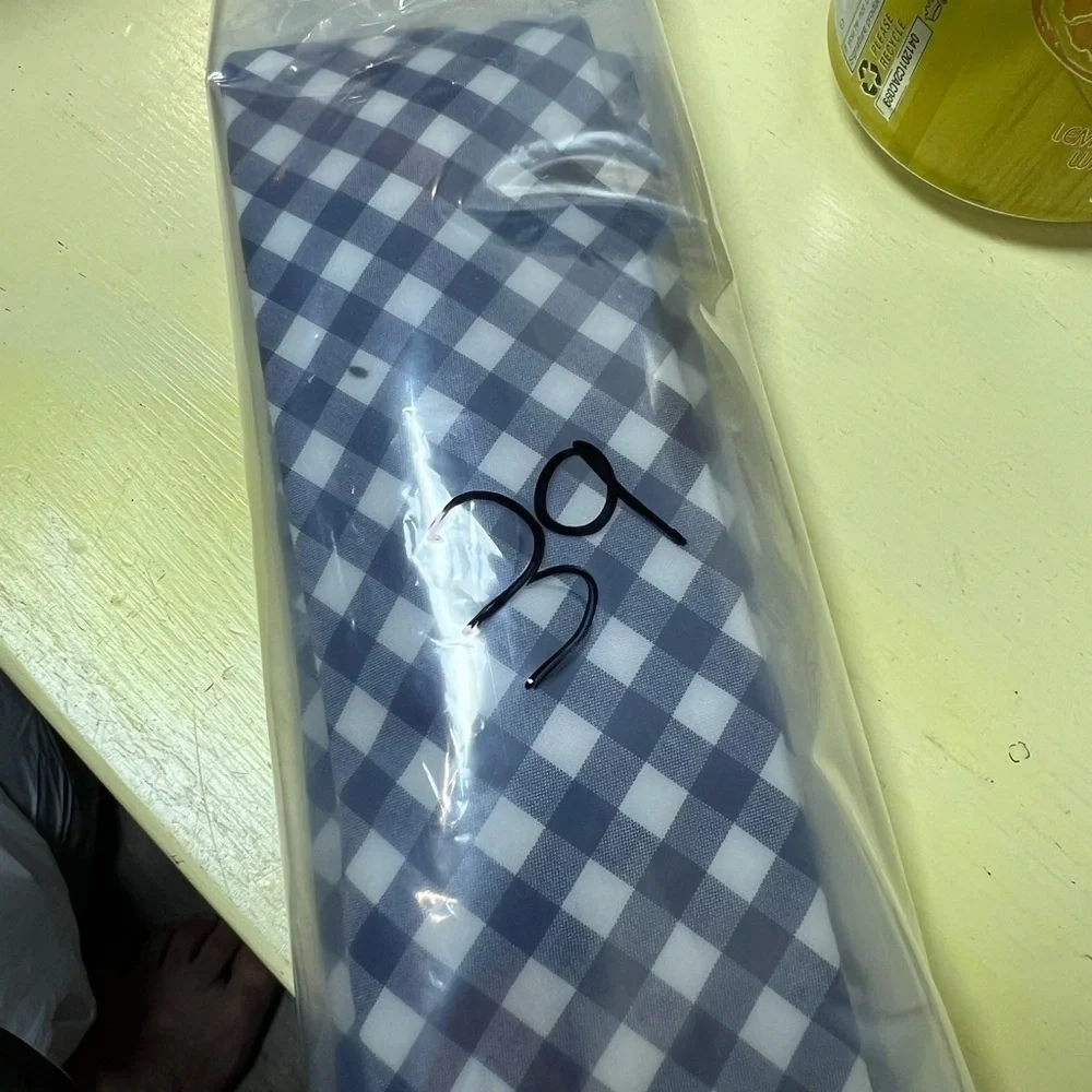 J. Crew Navy Gingham Slim Checkered Summer Spring Casual Tie